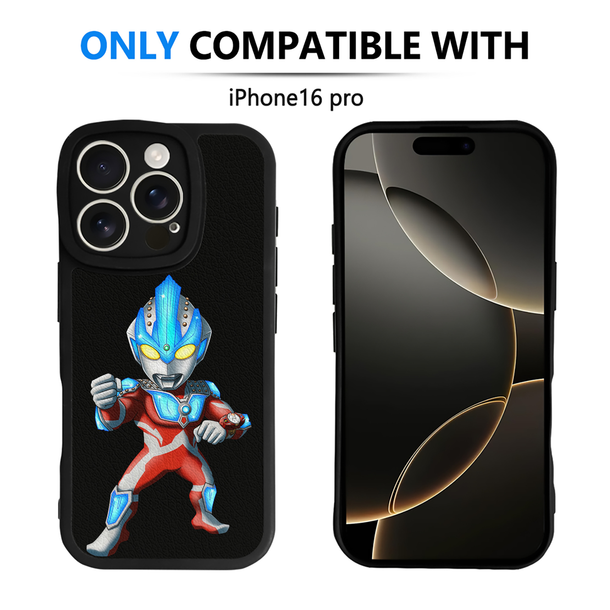 （画像用） ウルトラマン Ultraman 【iPhone 16シリーズ対応】シリコンスマホケース（レザー調） 材質：シリコン